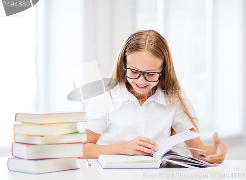 Image of student girl studying at school