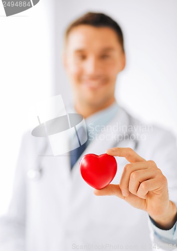 Image of male doctor with heart