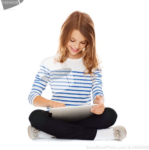Image of student girl with tablet pc