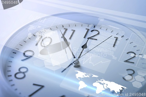 Image of clock and virtual screen