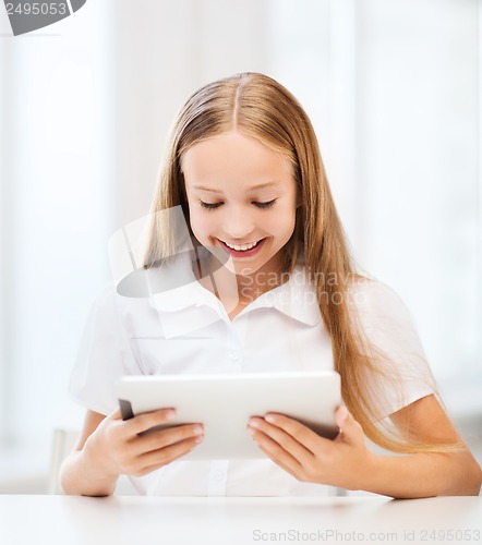 Image of girl with tablet pc at school