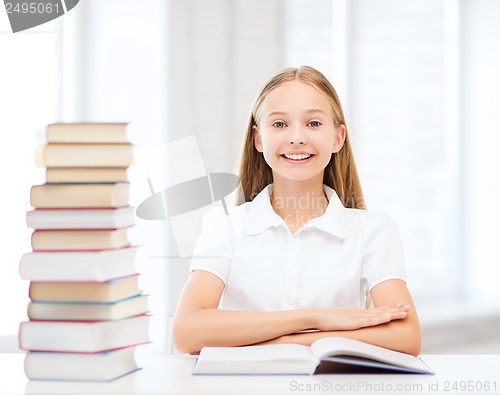 Image of student girl studying at school