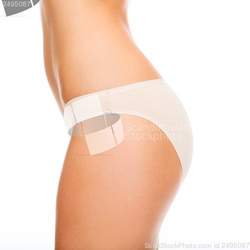 Image of woman in cotton underwear showing slimming concept