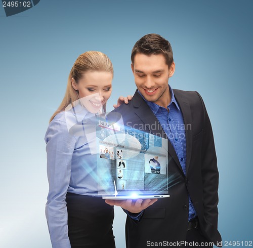 Image of business team with tablet pc