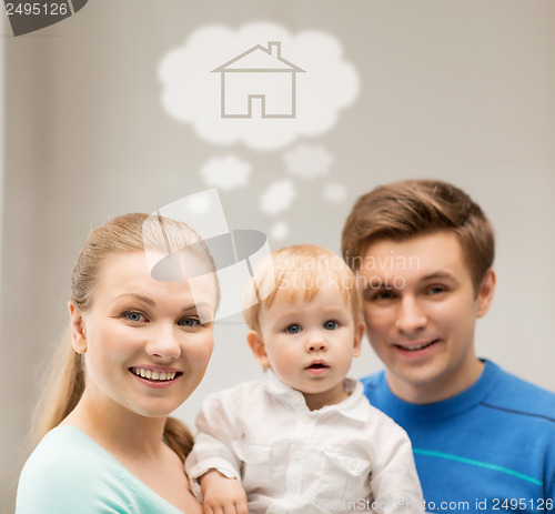 Image of family with child dreaming about house