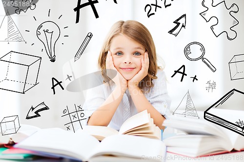 Image of student girl studying at school