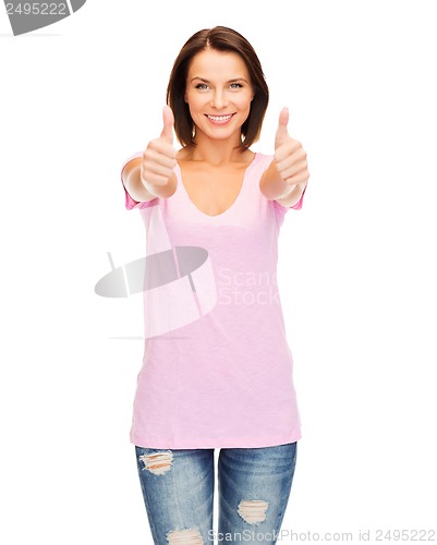 Image of woman showing thumbs up