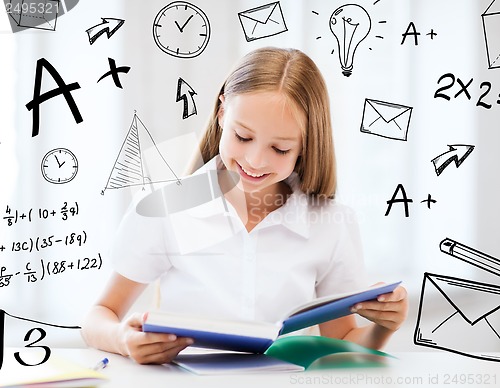 Image of student girl studying at school