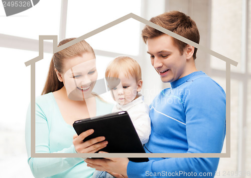 Image of family with child and dream house