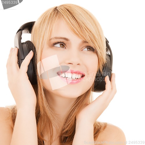 Image of happy girl with headphones