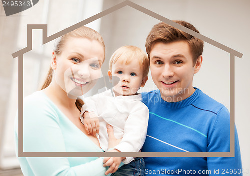 Image of family with child and dream house