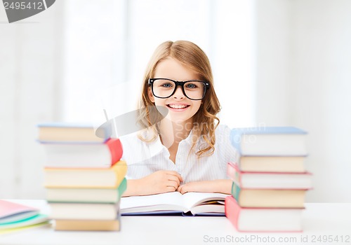 Image of student girl studying at school