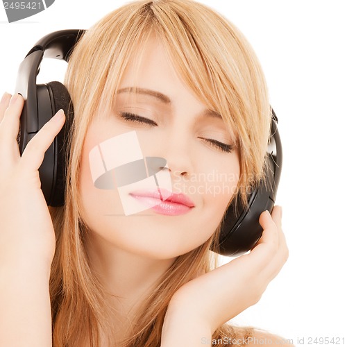 Image of happy girl with headphones