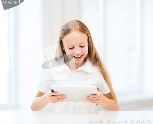 Image of girl with tablet pc at school