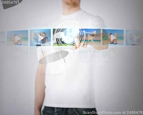 Image of man with virtual screen