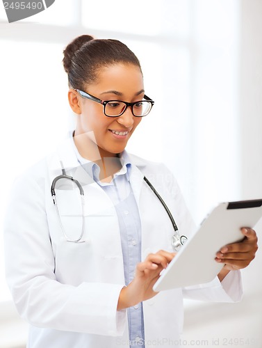 Image of african doctor with tablet pc