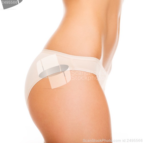 Image of woman in cotton underwear showing slimming concept