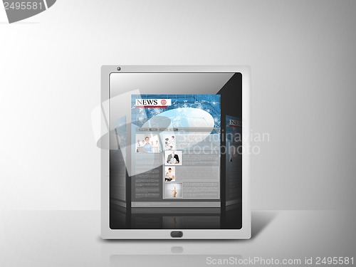 Image of illustration of tablet pc with news app