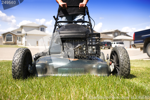 Image of  mowing the lawn