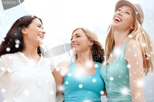 Image of girls looking up in the sky