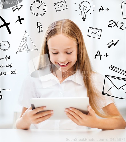 Image of girl with tablet pc at school