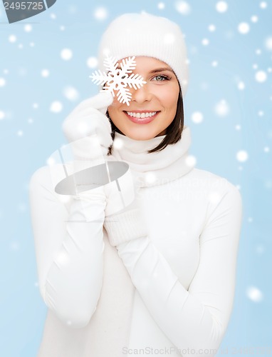 Image of woman with big snowflake