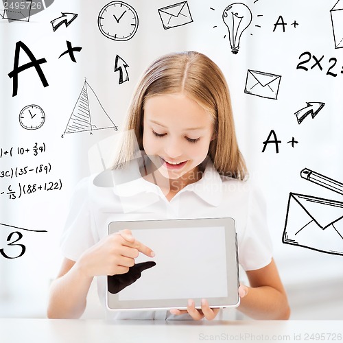 Image of girl with tablet pc at school