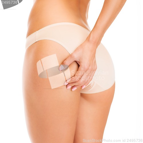 Image of woman in cotton underwear showing slimming concept