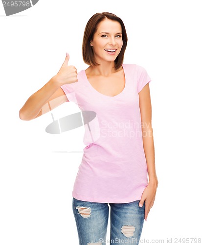 Image of woman showing thumbs up