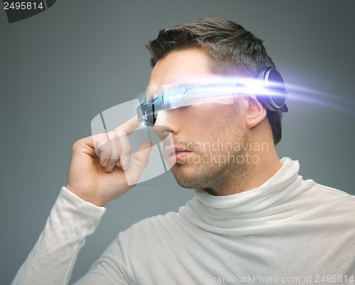 Image of man with digital glasses