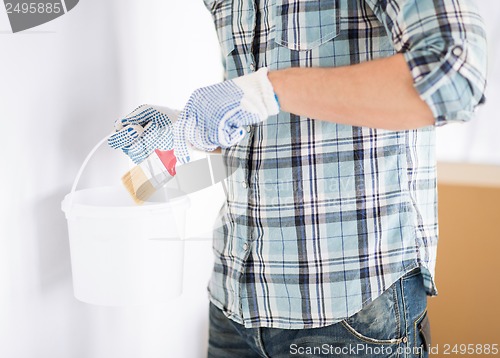 Image of man with paintbrush and pot