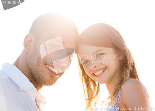 Image of happy father and child girl having fun