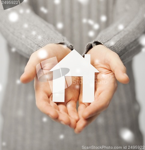 Image of man holding paper house