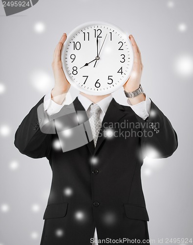 Image of man with wall clock