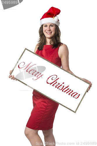 Image of Santa Claus woman with Merry Christmas