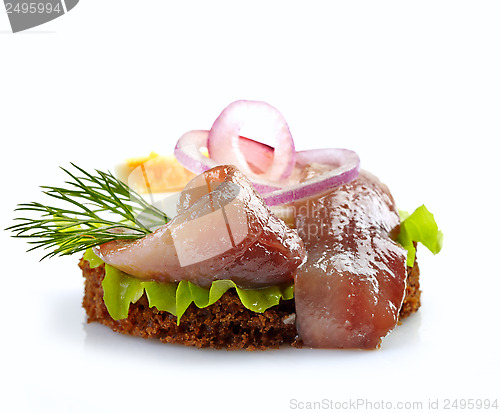 Image of brown bread sandwich with anchovies