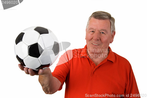 Image of Old man with soccer ball