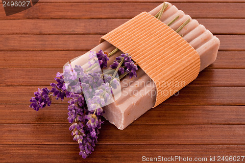 Image of Lavender soap with blossoms