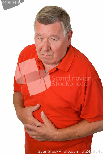 Image of Old man with stomach ache