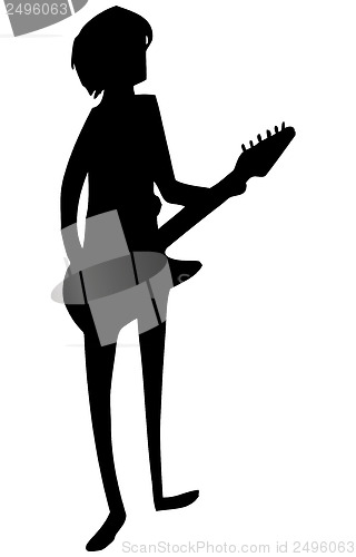 Image of The black silhouette of a guitarist