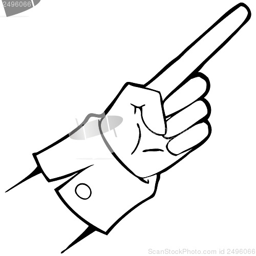 Image of Black and white vector. hand points