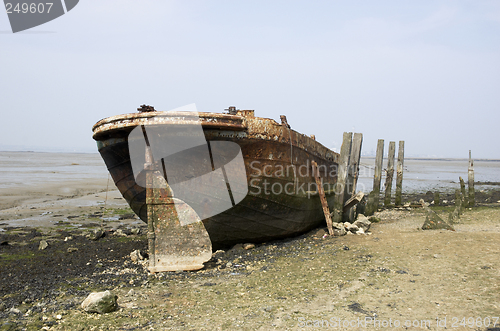 Image of Abandoned river barge