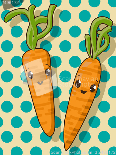 Image of Kawaii carrot icons
