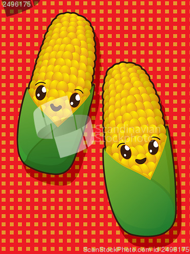 Image of Kawaii corn icons