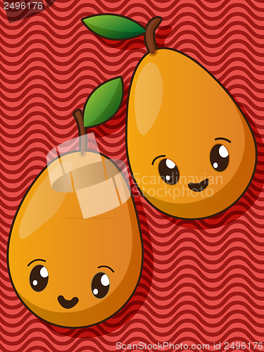 Image of Kawaii pear icons