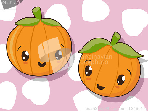 Image of Kawaii pumpkin icons