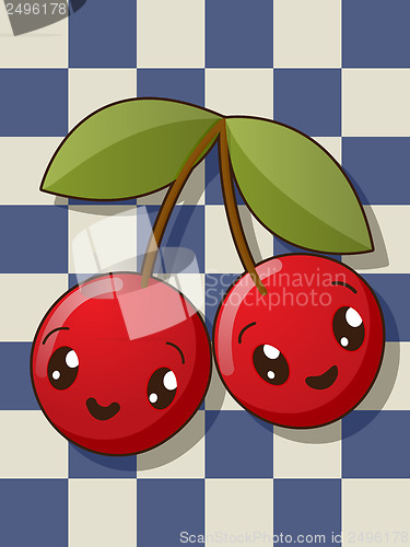 Image of Kawaii cherry icons