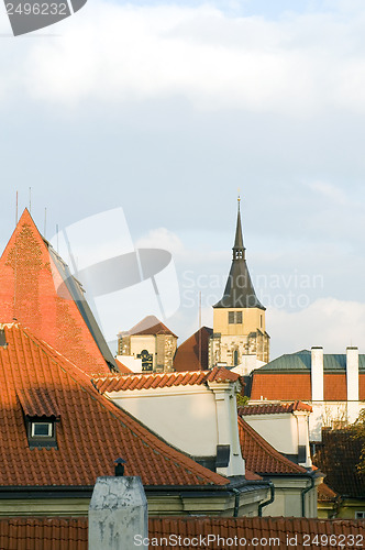 Image of typical architecture rooftops  Krakow Poland historic district o