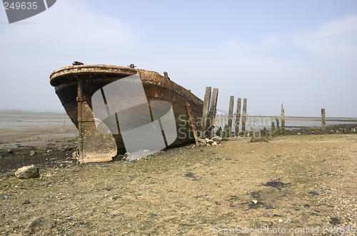 Image of Abandoned river barge