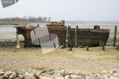 Image of Abandoned river barge